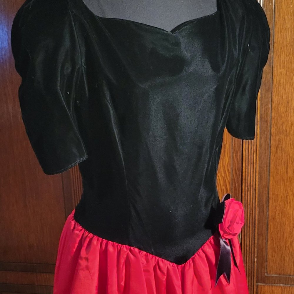 Jessica McClintock Vintage (1980's) Gunne Sax Velvet/Taffeta Size 11 … - Picture 7 of 8